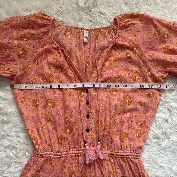 Spell & The Gypsy Dress Sundown Playdress in Apricot Mini Floral Orange Pink S